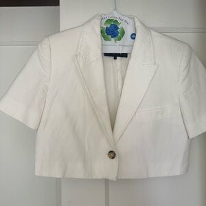 Zara Cream Short Sleeve Blazer